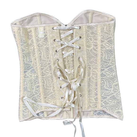 Vintage Tops Vintage Cream Lace Corset Poshmark